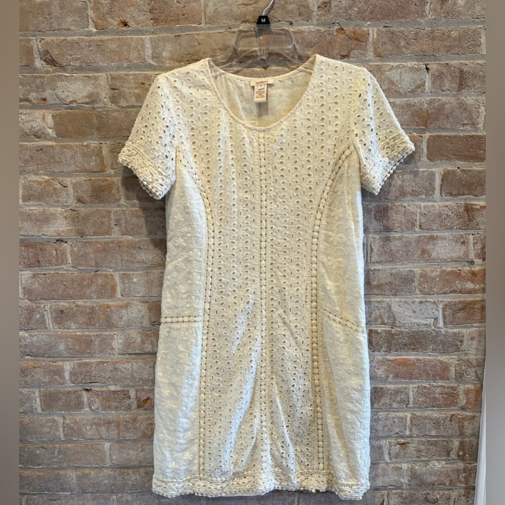 Sundance Cream Colored Eyelet Dress Size 6